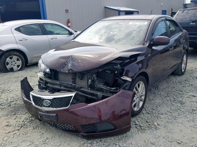 KNAFU4A26B5398971 - 2011 KIA FORTE EX BURGUNDY photo 2