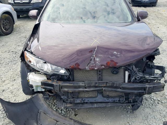 KNAFU4A26B5398971 - 2011 KIA FORTE EX BURGUNDY photo 7