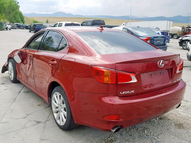 JTHCK262095035941 - 2009 LEXUS IS 250 RED photo 3