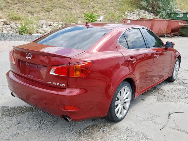 JTHCK262095035941 - 2009 LEXUS IS 250 RED photo 4