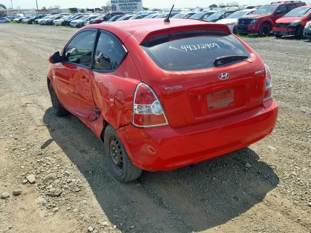 KMHCN35C39U118788 - 2009 HYUNDAI ACCENT SE RED photo 3