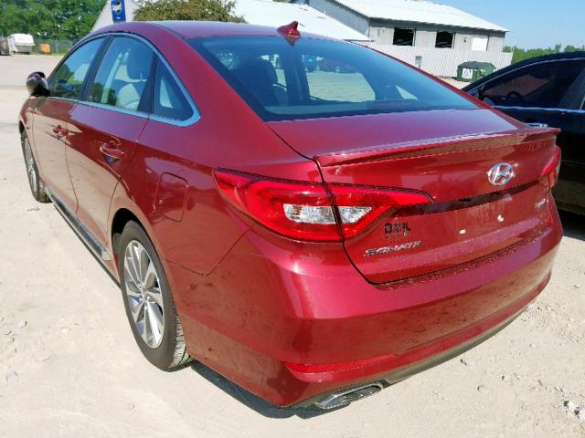 5NPE34AF8FH034965 - 2015 HYUNDAI SONATA SPO RED photo 3