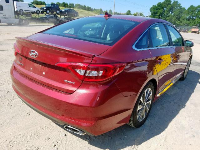 5NPE34AF8FH034965 - 2015 HYUNDAI SONATA SPO RED photo 4