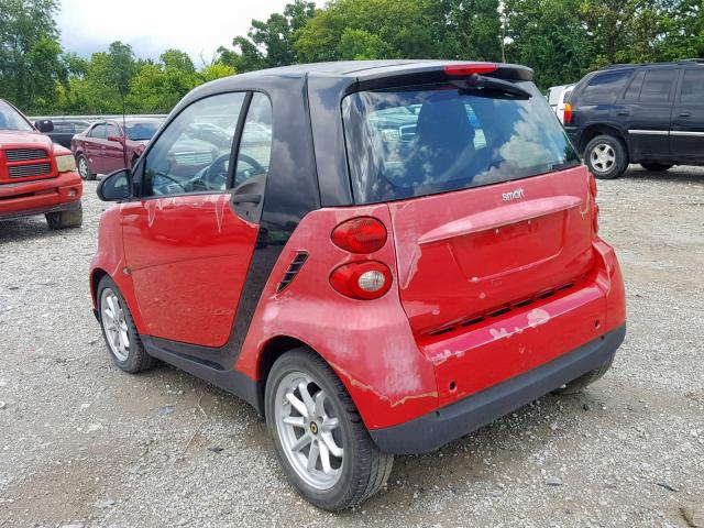 WMEEJ31X99K257564 - 2009 SMART FORTWO PUR RED photo 3