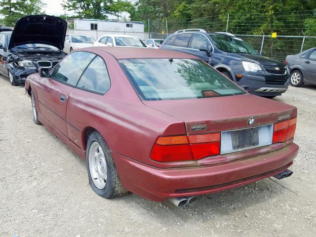 WBAEG2311MCB73967 - 1991 BMW 850 I AUTO RED photo 3