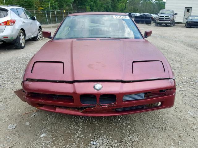 WBAEG2311MCB73967 - 1991 BMW 850 I AUTO RED photo 9