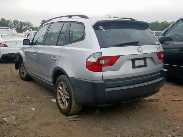 WBXPA73434WC38016 - 2004 BMW X3 2.5I SILVER photo 3