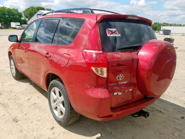 JTMBD31V686081877 - 2008 TOYOTA RAV4 LIMIT RED photo 3