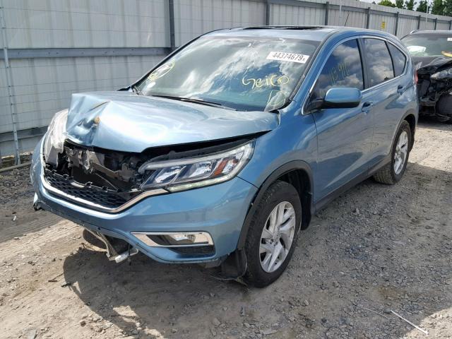 2HKRM3H55FH511342 - 2015 HONDA CR-V EX BLUE photo 2