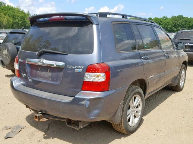 JTEEW21A770042484 - 2007 TOYOTA HIGHLANDER BLUE photo 4