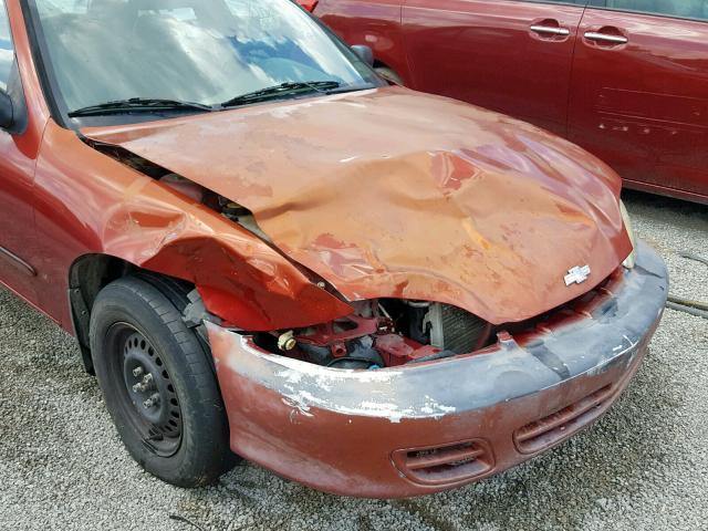 1G1JC524017345362 - 2001 CHEVROLET CAVALIER B ORANGE photo 9