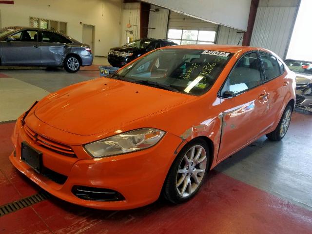 1C3CDFBA3DD340238 - 2013 DODGE DART SXT ORANGE photo 2