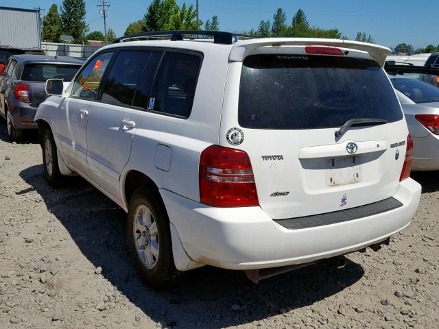 JTEHD21A330022102 - 2003 TOYOTA HIGHLANDER WHITE photo 3