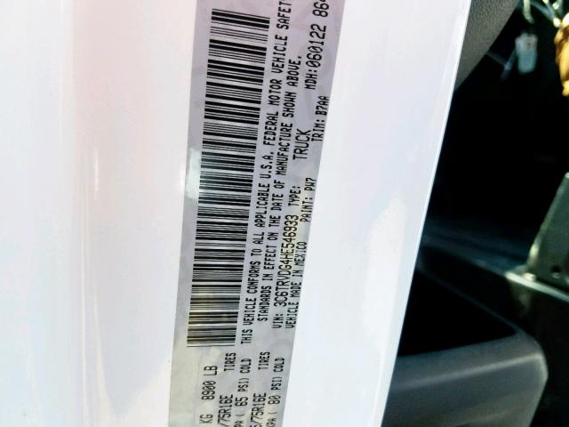 3C6TRVDG4HE546933 - 2017 RAM PROMASTER 白色 照片 10