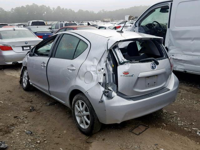 JTDKDTB37C1003689 - 2012 TOYOTA PRIUS C SILVER photo 3