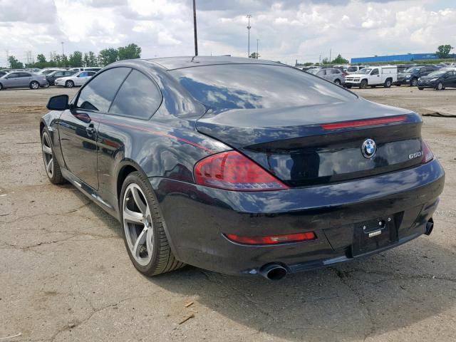 WBAEA5C52ACV93297 - 2010 BMW 650 I BLACK photo 3