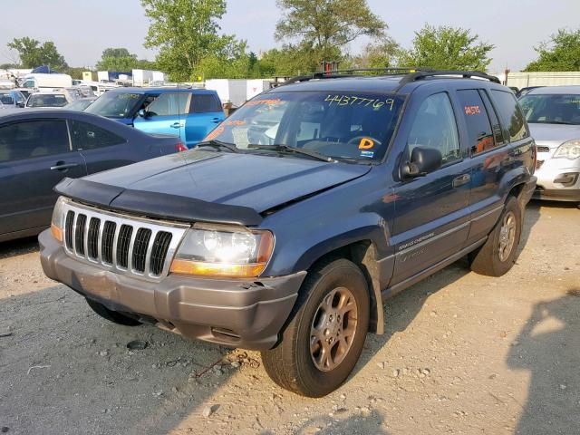 1J4GW48S21C567301 - 2001 JEEP GRAND CHER BLUE photo 2