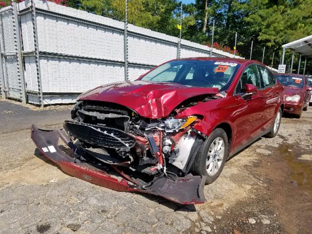 3FA6P0G79FR274871 - 2015 FORD FUSION S RED photo 2