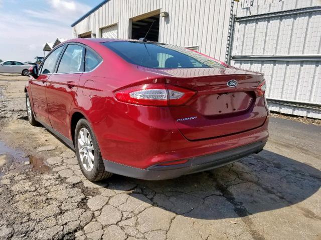 3FA6P0G79FR274871 - 2015 FORD FUSION S RED photo 3