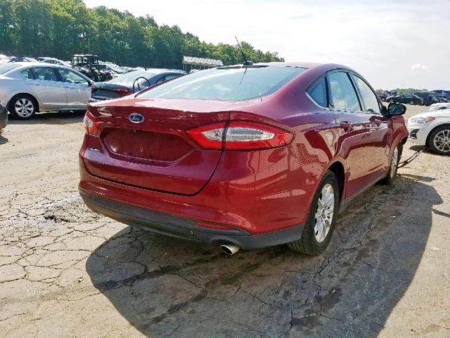 3FA6P0G79FR274871 - 2015 FORD FUSION S RED photo 4