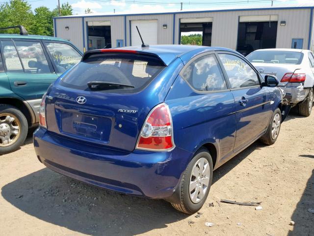 KMHCM3AC6BU201940 - 2011 HYUNDAI ACCENT GL BLUE photo 4