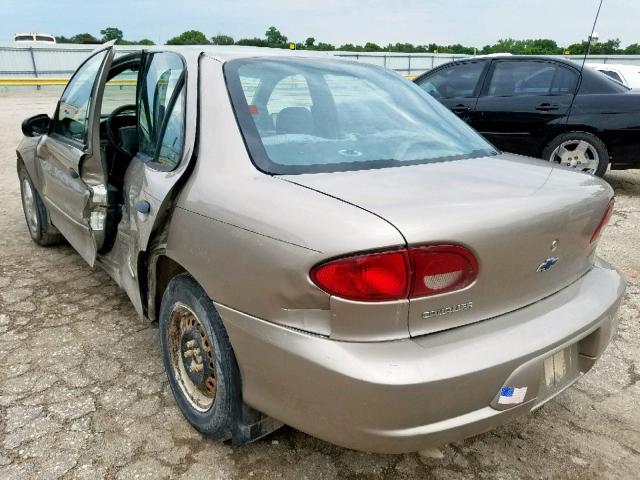 1G1JC524027355729 - 2002 CHEVROLET CAVALIER B TAN photo 3