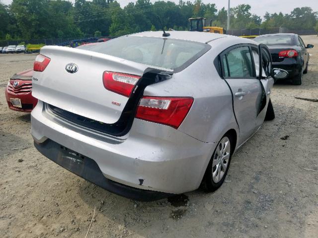 KNADM4A39G6573487 - 2016 KIA RIO LX SILVER photo 4