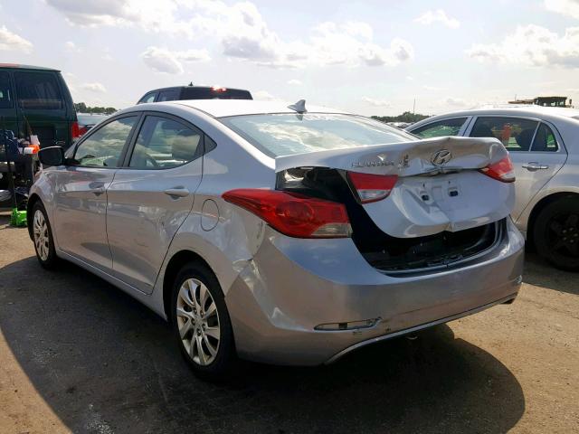 5NPDH4AE8CH129770 - 2012 HYUNDAI ELANTRA GL SILVER photo 3