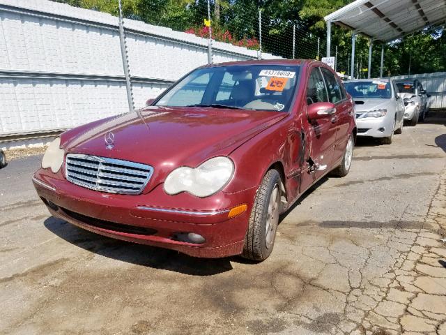 WDBRF61J13F383818 - 2003 MERCEDES-BENZ C 240 MAROON photo 2