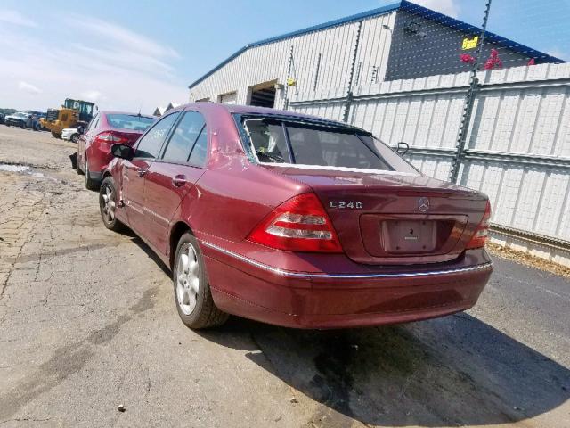 WDBRF61J13F383818 - 2003 MERCEDES-BENZ C 240 MAROON photo 3