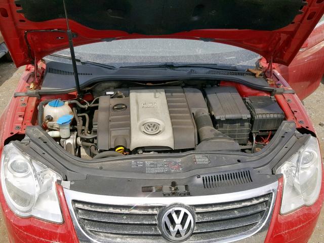 WVWCA71F97V038734 - 2007 VOLKSWAGEN EOS 2.0T S RED photo 7