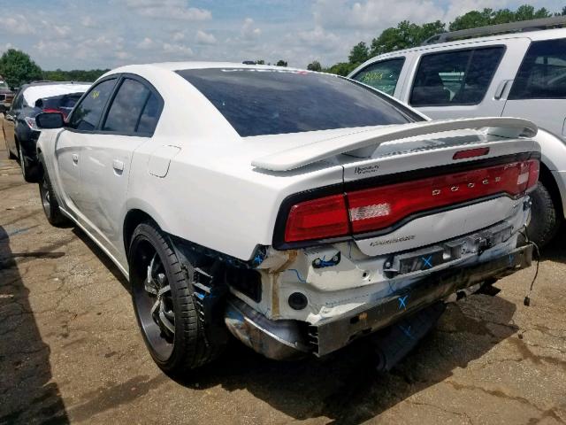 2C3CDXHG8EH267342 - 2014 DODGE CHARGER SX WHITE photo 3