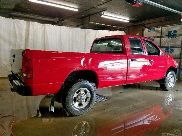 3D7KS28CX5G741455 - 2005 DODGE RAM 2500 S Կարմիր լուսանկար 4