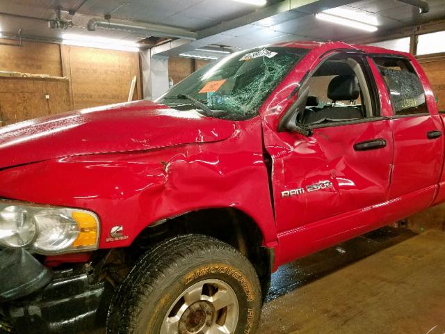 3D7KS28CX5G741455 - 2005 DODGE RAM 2500 S Կարմիր լուսանկար 9
