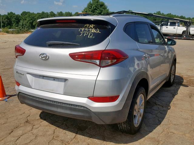 KM8J33A49HU263408 - 2017 HYUNDAI TUCSON LIM SILVER photo 4