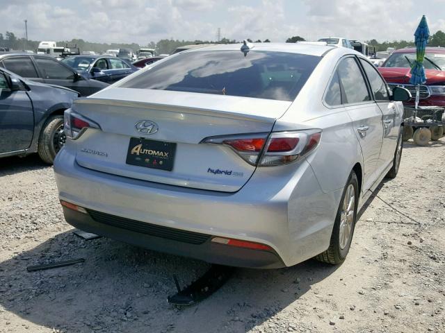 KMHE24L1XHA058498 - 2017 HYUNDAI SONATA HYB SILVER photo 4