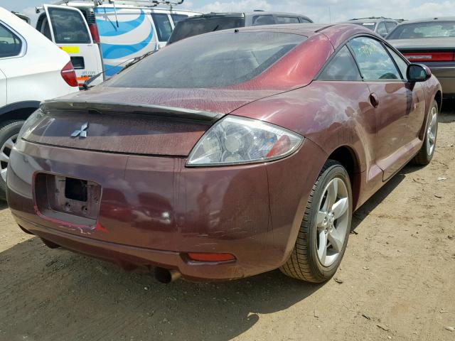 4A3AK24F07E036712 - 2007 MITSUBISHI ECLIPSE GS MAROON photo 4