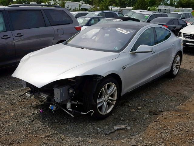 5YJSA1E26FF118358 - 2015 TESLA MODEL S SILVER photo 2