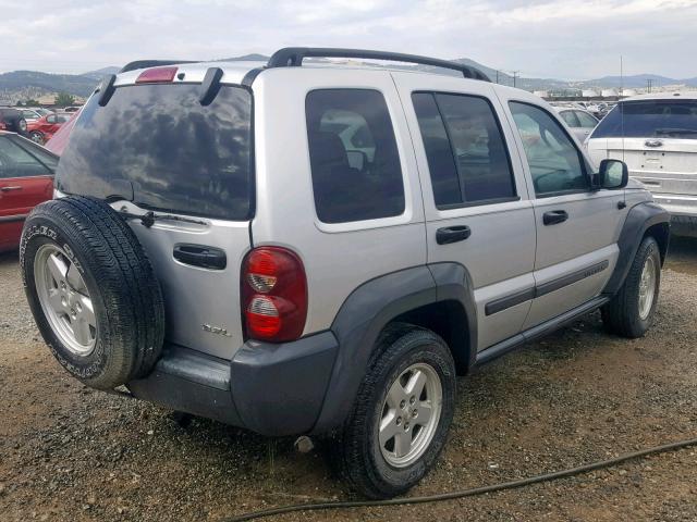 1J4GL48K76W179477 - 2006 JEEP LIBERTY SP SILVER photo 4