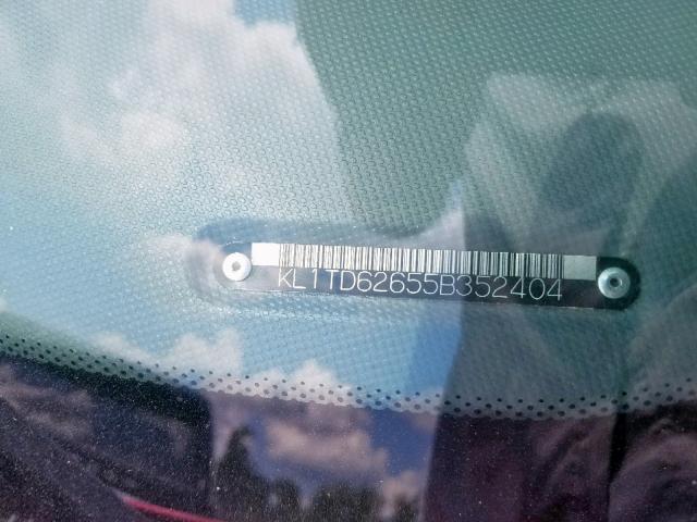 KL1TD62655B352404 - 2005 CHEVROLET AVEO BASE წითელი ფოტო 10