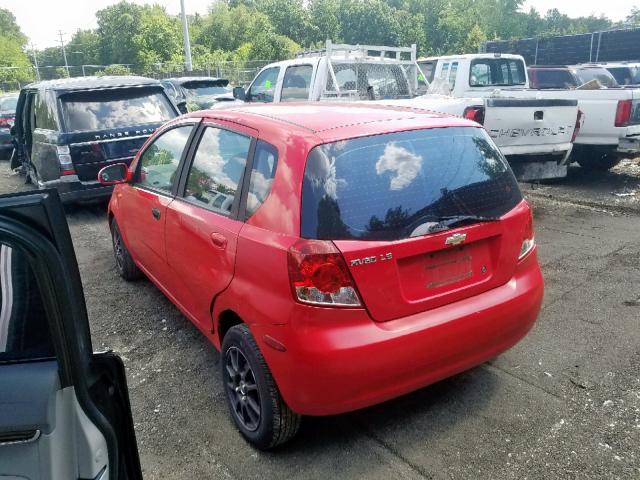 KL1TD62655B352404 - 2005 CHEVROLET AVEO BASE წითელი ფოტო 3