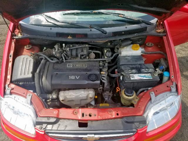 KL1TD62655B352404 - 2005 CHEVROLET AVEO BASE წითელი ფოტო 7