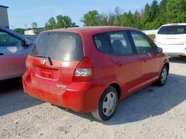 JHMGD37478S058277 - 2008 HONDA FIT RED photo 4