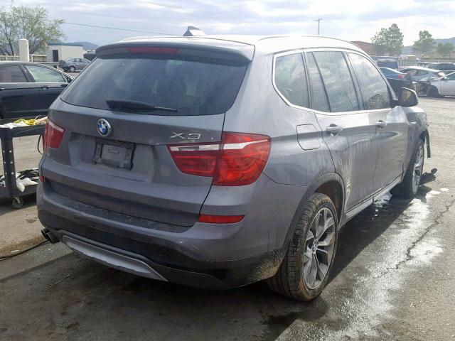 5UXWX7C53F0K34131 - 2015 BMW X3 XDRIVE3 GRAY photo 4