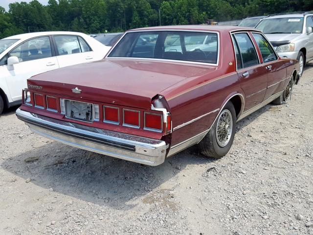 2G1AN69H4E9213167 - 1984 CHEVROLET CAPRICE CL BURGUNDY photo 4