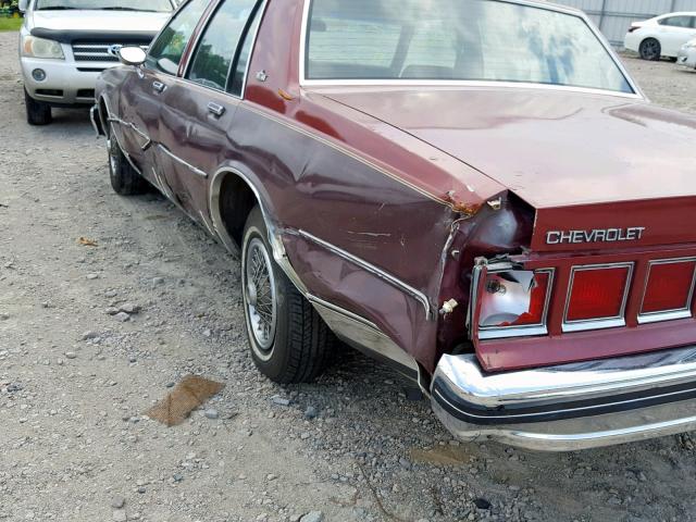 2G1AN69H4E9213167 - 1984 CHEVROLET CAPRICE CL BURGUNDY photo 9