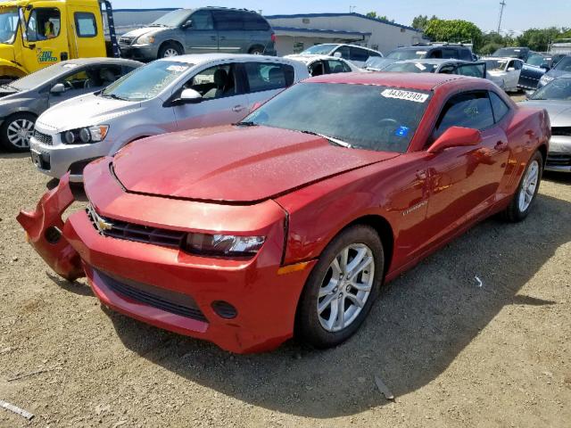 2G1FE1E36E9192308 - 2014 CHEVROLET CAMARO LS RED photo 2