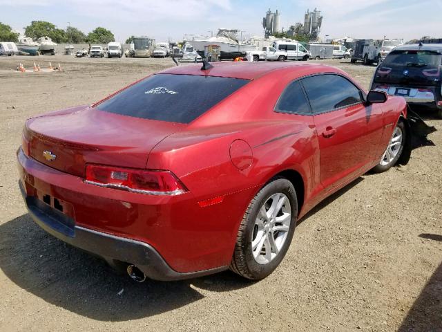 2G1FE1E36E9192308 - 2014 CHEVROLET CAMARO LS RED photo 4