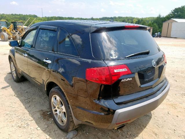 2HNYD28249H515272 - 2009 ACURA MDX BLACK photo 3