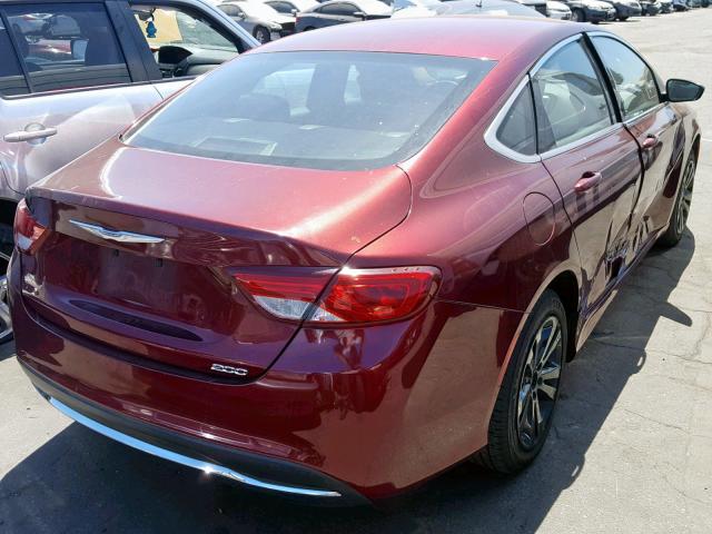 1C3CCCAB6FN739878 - 2015 CHRYSLER 200 LIMITE RED photo 4